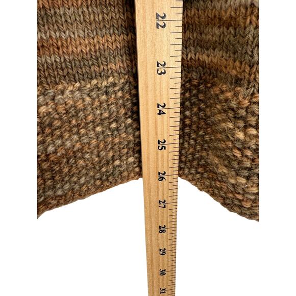 Handmade Knit Cardigan Womens M L Brown Wool Country Western Cottage Boho - Picture 5 of 7